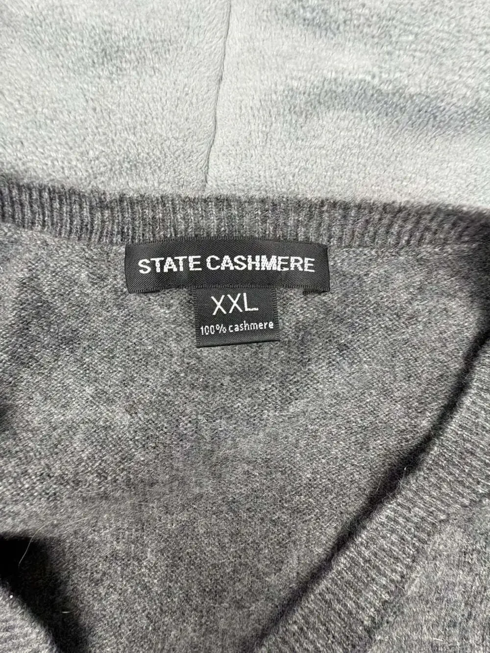 State Cashmere Mens Gray 100% Cashmere V-Neck Pullover Sweater Size XXL